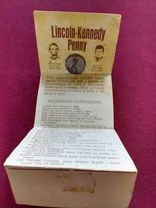 lot 90 image: Lincoln-Kennedy Coincidences Penny