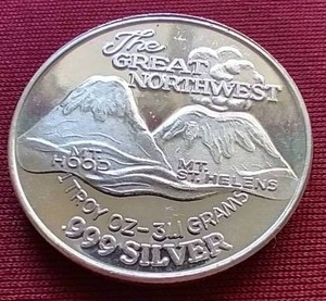 lot 100 image: 1 Oz The Great Northwest Silver Round