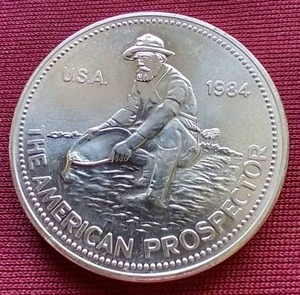 lot 103 image: 1984 1 Oz. Silver Engelhard Prospector Round
