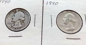 lot 108 image: (2) 90% Silver Quarters