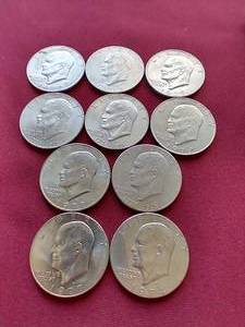 lot 113 image: (10) Eisenhower Dollars