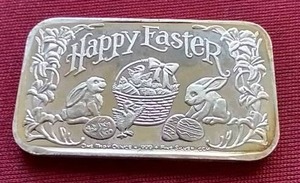 lot 120 image: 1 Oz Silver Happy Easter Bar