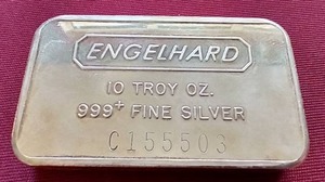 lot 124 image: 10 Oz. Engelhard Silver Bar