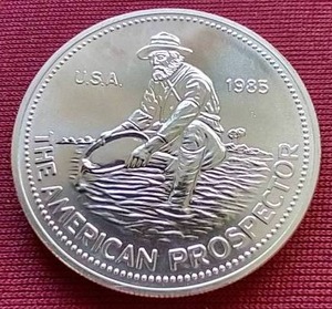 lot 128 image: 1985 1 Oz. Silver Engelhard Prospector Round