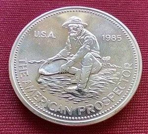 lot 133 image: 1985 1 Oz. Silver Engelhard Prospector Round