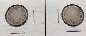 lot 139 image: (2) 1892 Barber Dimes