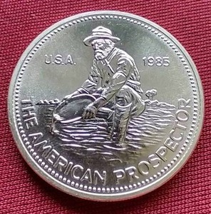 lot 164 image: 1985 1 Oz. Silver Engelhard Prospector Round