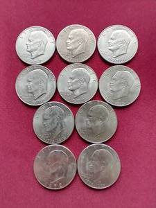 lot 174 image: (10) Eisenhower Dollars