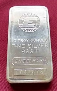 lot 184 image: 10 Oz. Engelhard Silver Bar