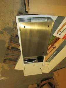 washroom towel dispenser and garbag...