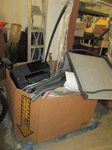 pallet of outdoor chairs, printer a...