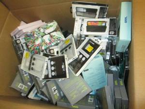 box of new cell phone and table cov...