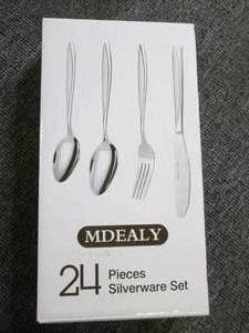 new 24 piece of silverware set stai...
