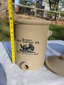 lot 118 image: Buchans Soap Stoneware Dispenser Water Cooler