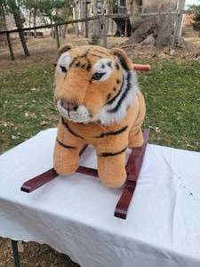 lot 172 image: Plush Tiger Rocking Horse