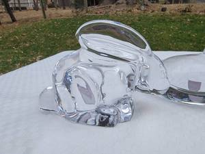 lot 63A image: Orrefors Crystal Figure Group  Rabbit  Duck  Teddy Bear