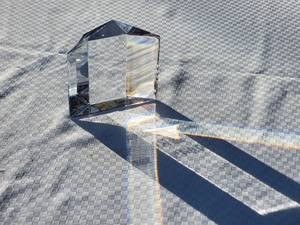 lot 82 image: Shining Fine Crystal Commemorative Prism by Orrofors