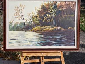 lot 19 image: Original Oil Painting  Arrowhead Lake  by Artist Chris Baird