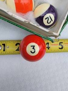 lot 91 image: Petite Snooker Ball Pool Balls with Triangle Rack