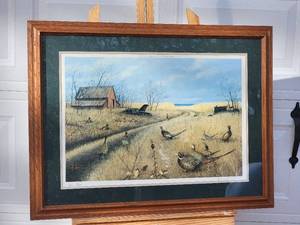 lot 67 image: Les Kouba Naturalist Fine Art Print - Pheasants Afield