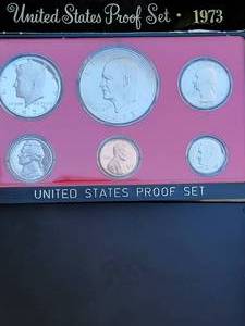 lot 98A image: US Treasury 1973 S Uncirculated Mint Proof Set  lot of 5