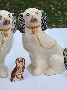 lot 39 image: English Staffordshire Dogs and Dog Figurine Collection