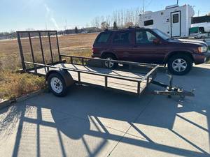 5 x 12 Flatbed Trailer with Folding Ramp