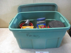 lot 22 image: Tote of Nails Screws