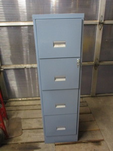 lot 36 image: Four drawer locking file cabinet with keys
