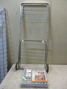 lot 39 image: Fold up rolling cart. Shelf Baskets