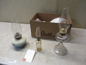 lot 102 image: Antique Oil Lamps