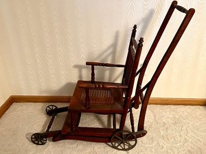 lot 536AA image: Antique High Chair Stroller Combination