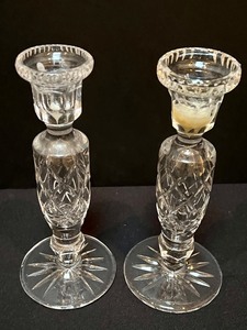 lot 667 image: Pair of Galway Crystal Candle Holders