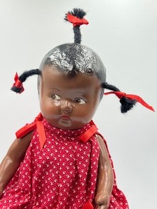 lot 653 image: Vintage 1930s Vintage Folk Art Comp Doll