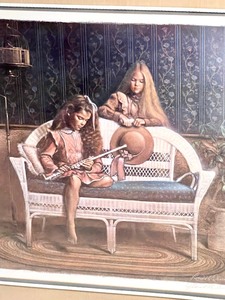 lot 730 image: Framed Robert Olson Print Young Flutist