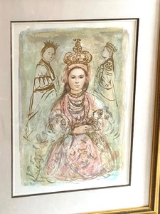 lot 716 image: Lovely Framed Print by Edna Hibel