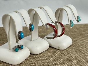 lot 744 image: Four Pairs of Sterling Turquoise and Sterling Earrings