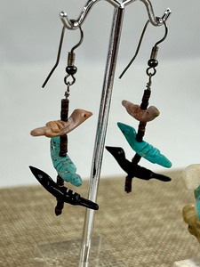 lot 742 image: Two Pairs of Fetish Carving Dangle Earrings