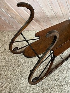 lot 680 image: Lovely Antique Wooden and Metal Sleigh