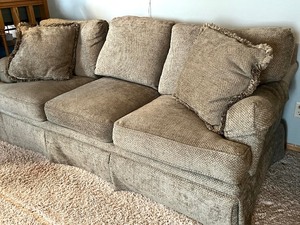 lot 681 image: Lovely Sage Green Colored Upholstered Henredon Sofa