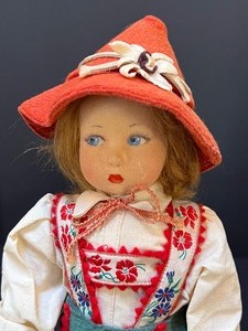lot 819 image: Vintage Artisan Felt Created Doll