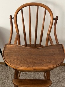 lot 855 image: Antique Wooden Highchair