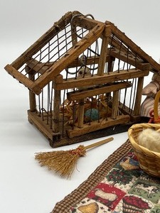 lot 878 image: Country Folk Art Doll, Decorative Small Bird Cage and More
