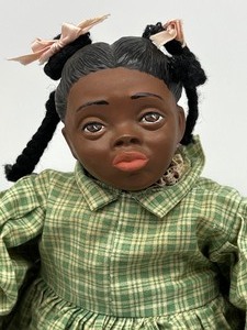 lot 877 image: Vintage Artisan Created African American Girl Doll