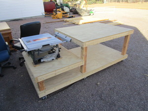 lot 56 image: Table Saw on Rolling 4x8 Bench