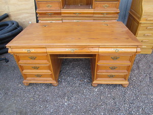 lot 63 image: Solid Wood Executive Desk