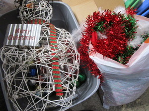 lot 89 image: Tinsel, Ornaments, Snowman