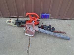 Group of outdoor tools. As shown. Untested.