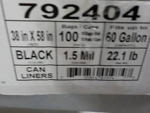 lot 16 image: 100 Highmark 38 x 58 Black Can Lin...