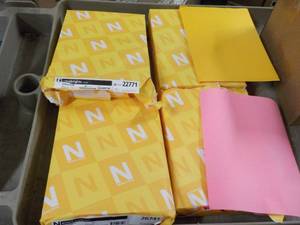 lot 55 image: 500 Sheets Neenan Astrobrights Cover Galaxy Gold 8 12 x 11 and 1000 Sheets Exact Bright Pink 8 12 x 11 Copy Paper
